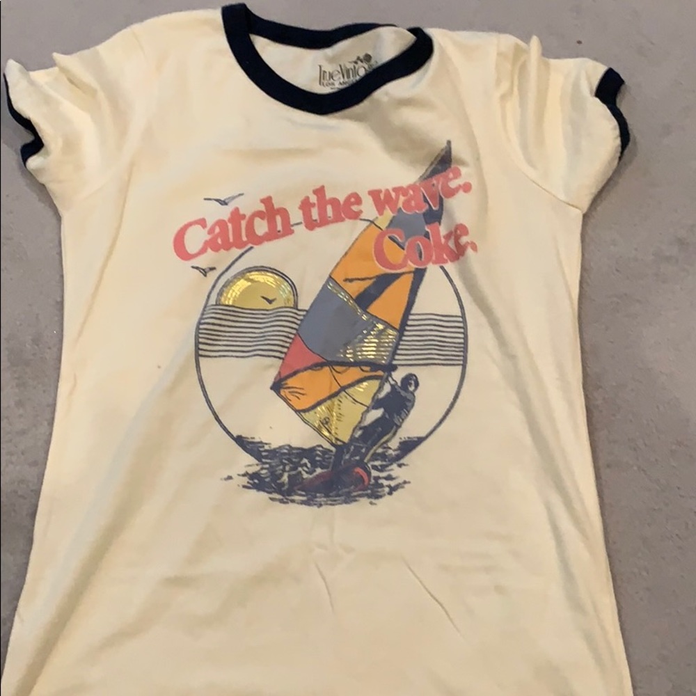 *Peachy color Catch the wave coke shirt